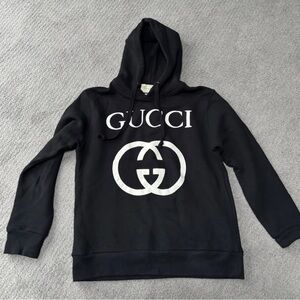 Gucci Sweatshirt S Black Interlocking G Logo Hoodie Streetwear Luxury New $890